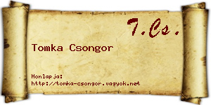 Tomka Csongor névjegykártya